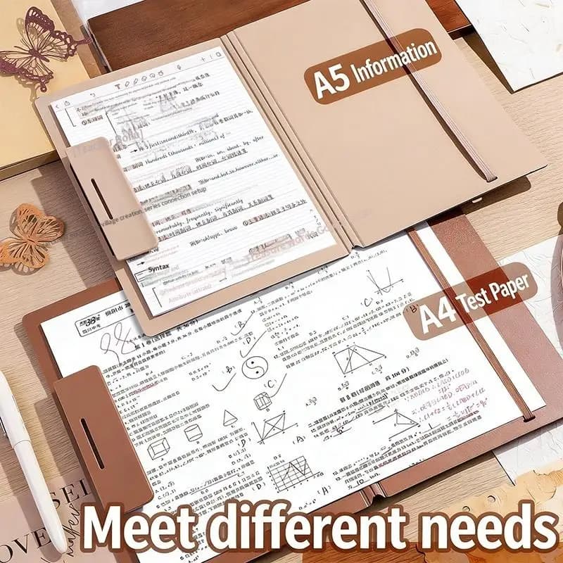 Foldable A4 Document Organizer with Metal Clip