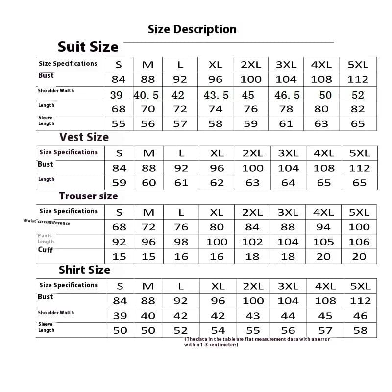Men's Two-Piece Formal Suit Blazer and Trousers