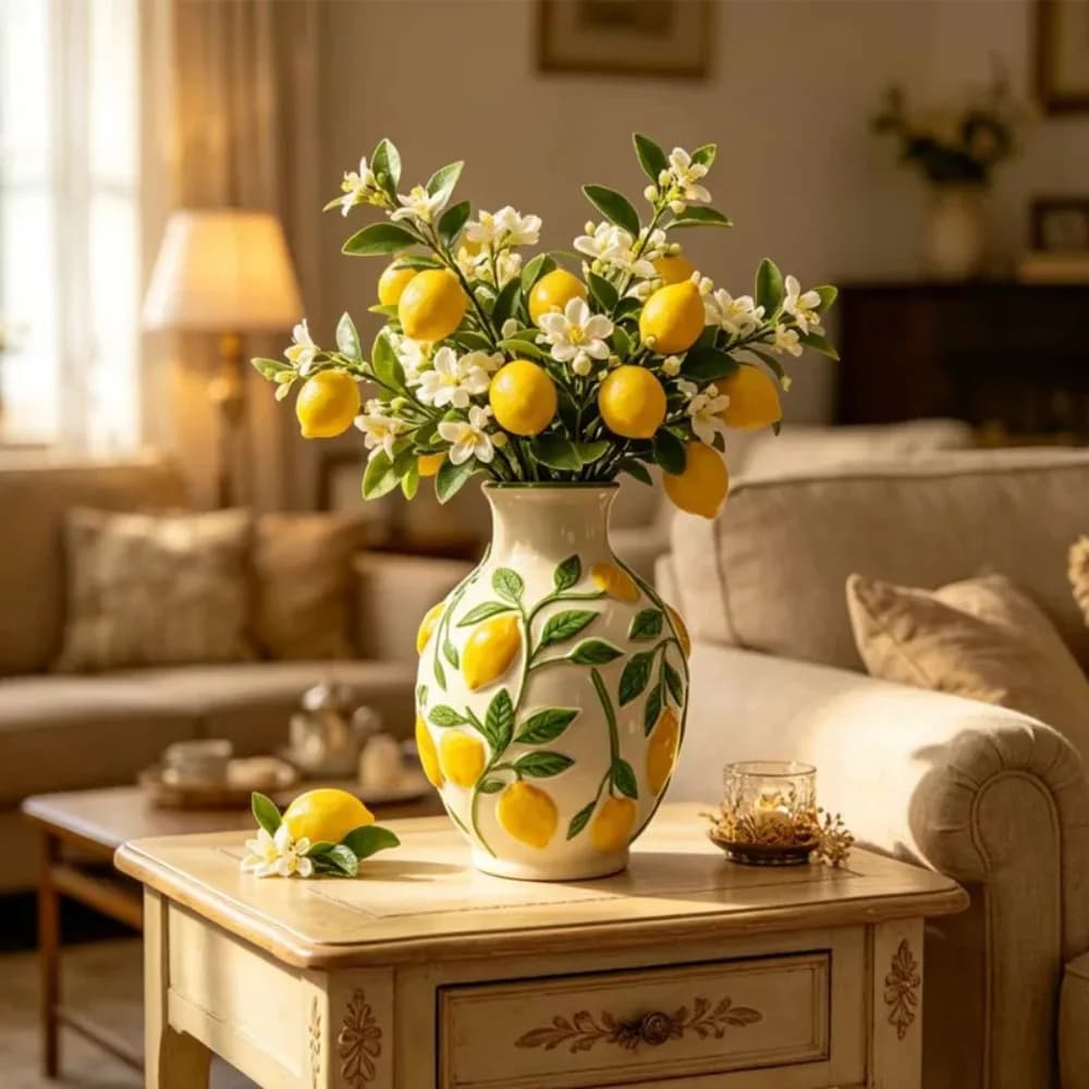 Ceramic Lemon Flower Vase Planter