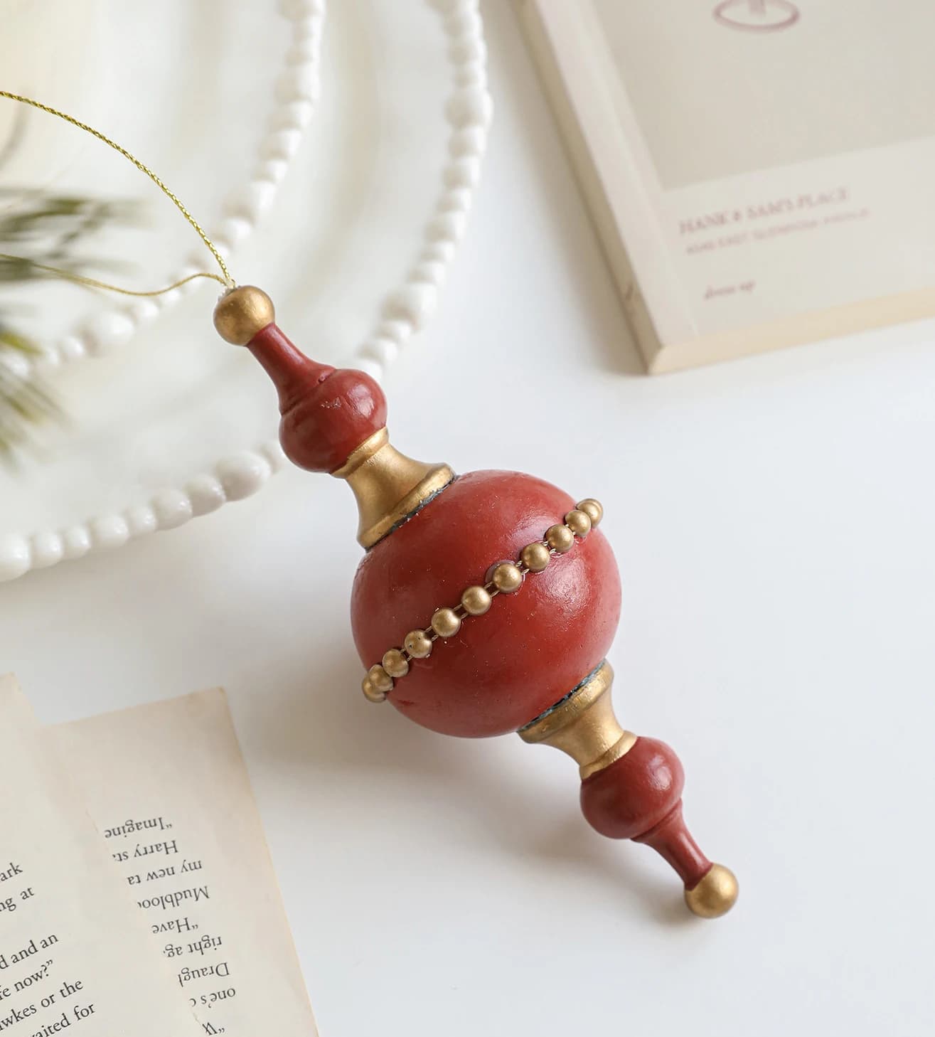 Wooden Acorn Christmas Ornament