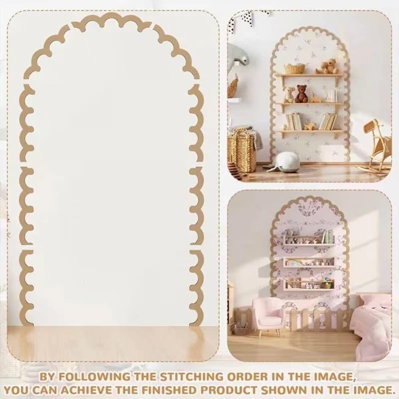 Kids Room Nursery Decor Rustic Wood Wall Arch Diy Unfinished Wooden Frame Scalloped Crafts Trim Accent Furniture Molding