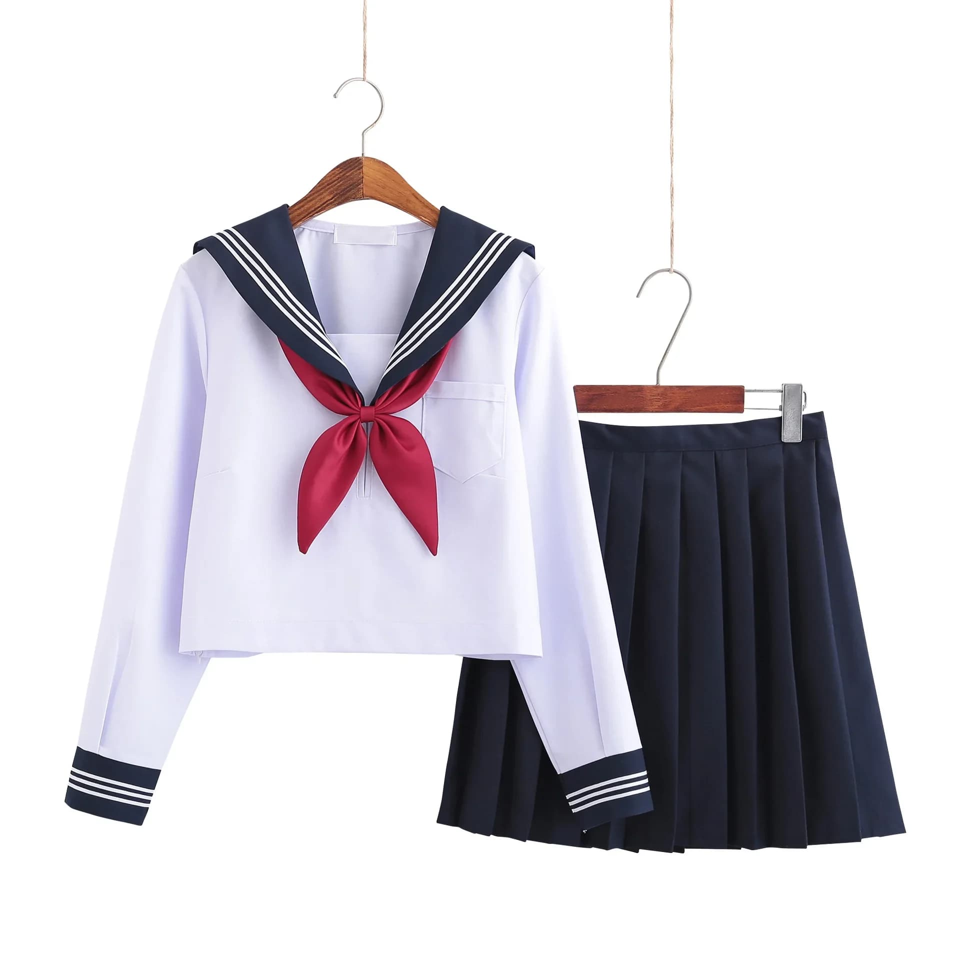 White Japanese Sailor School Uniform For Girls