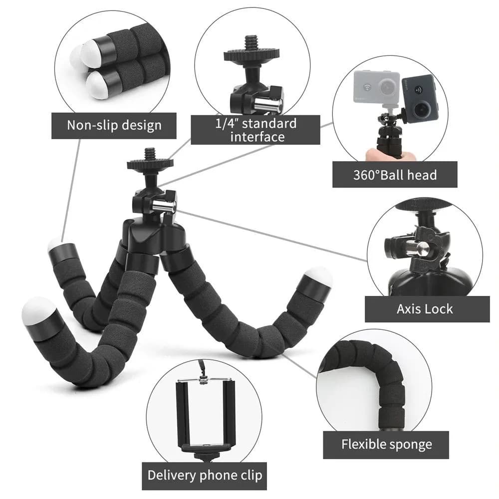 Flexible Tripod Phone Holder Stand