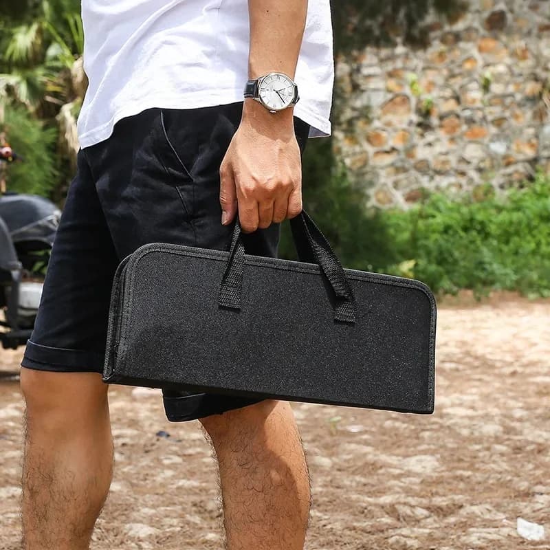 Stainless Steel BBQ Tool Set Portable Cloth Storage Bag Grill Accessories Outdoor Barbecue Camping Cooking