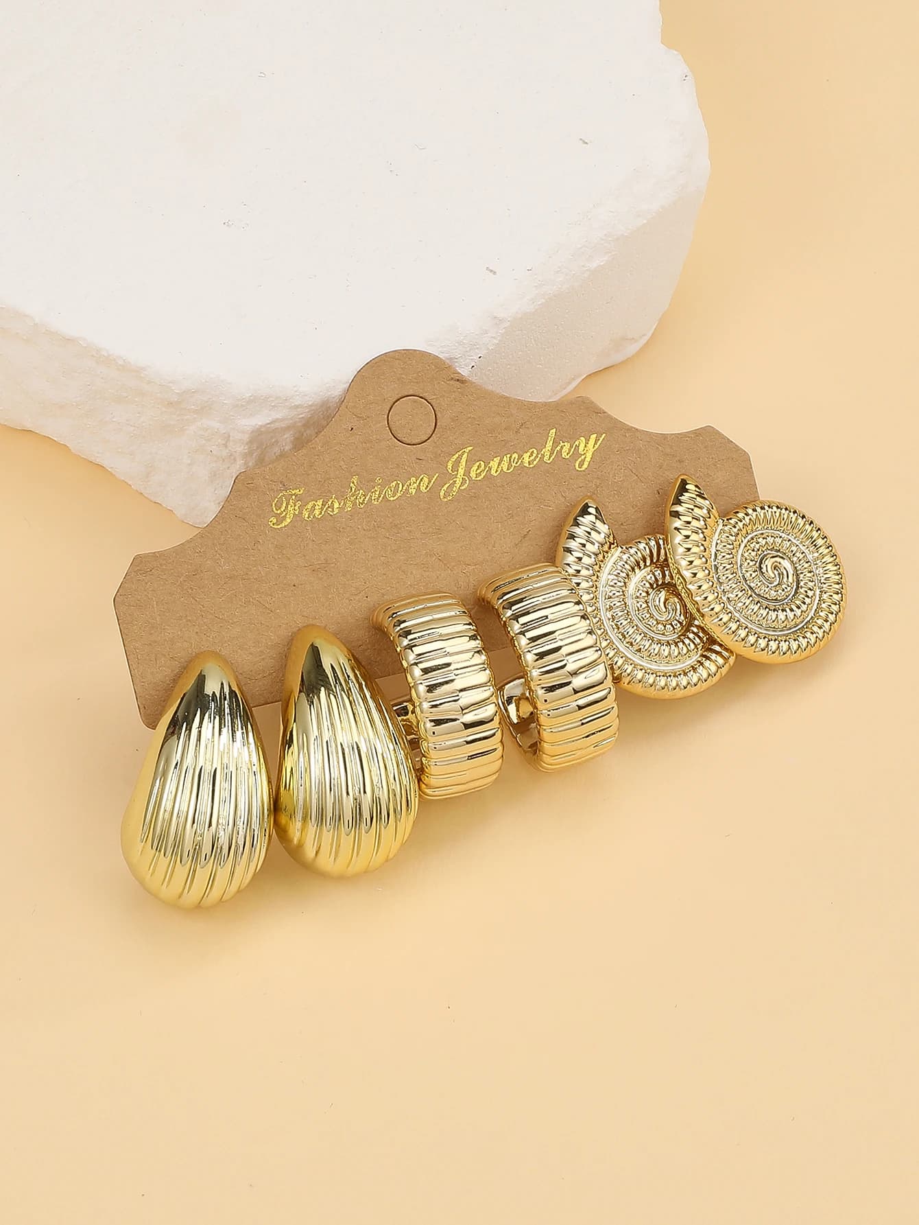Ocean-Inspired Earring Set, 6 Pairs