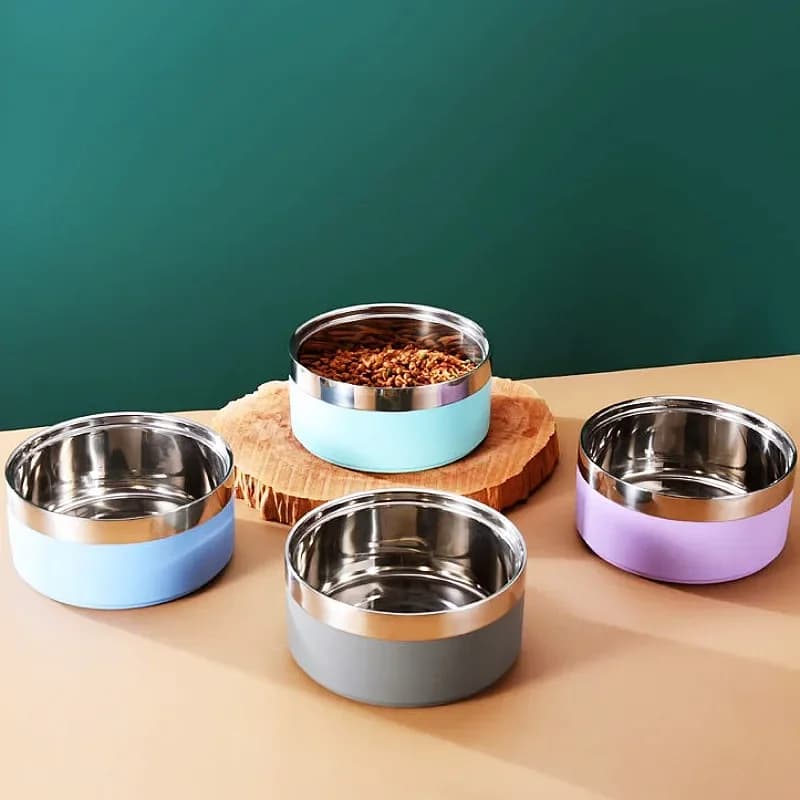 Stainless Steel Double-Layer Pet Food Bowl