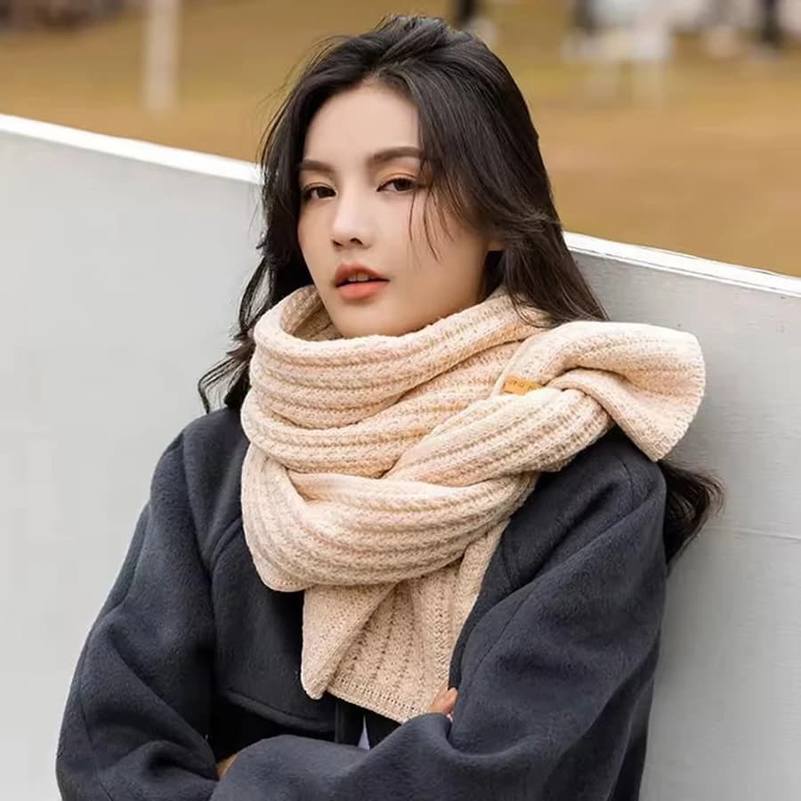 Thick Cable Knit Winter Scarf