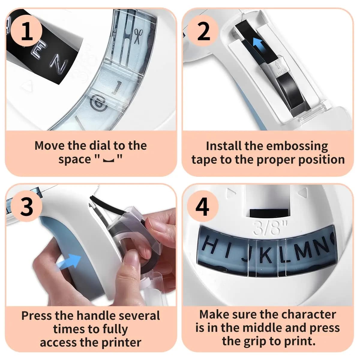 Embossing Label Maker with Tape Cartridges