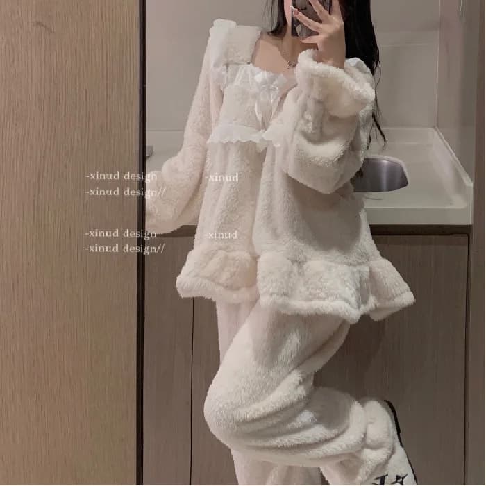 Women's Fleece Nightgown Warm Loungewear