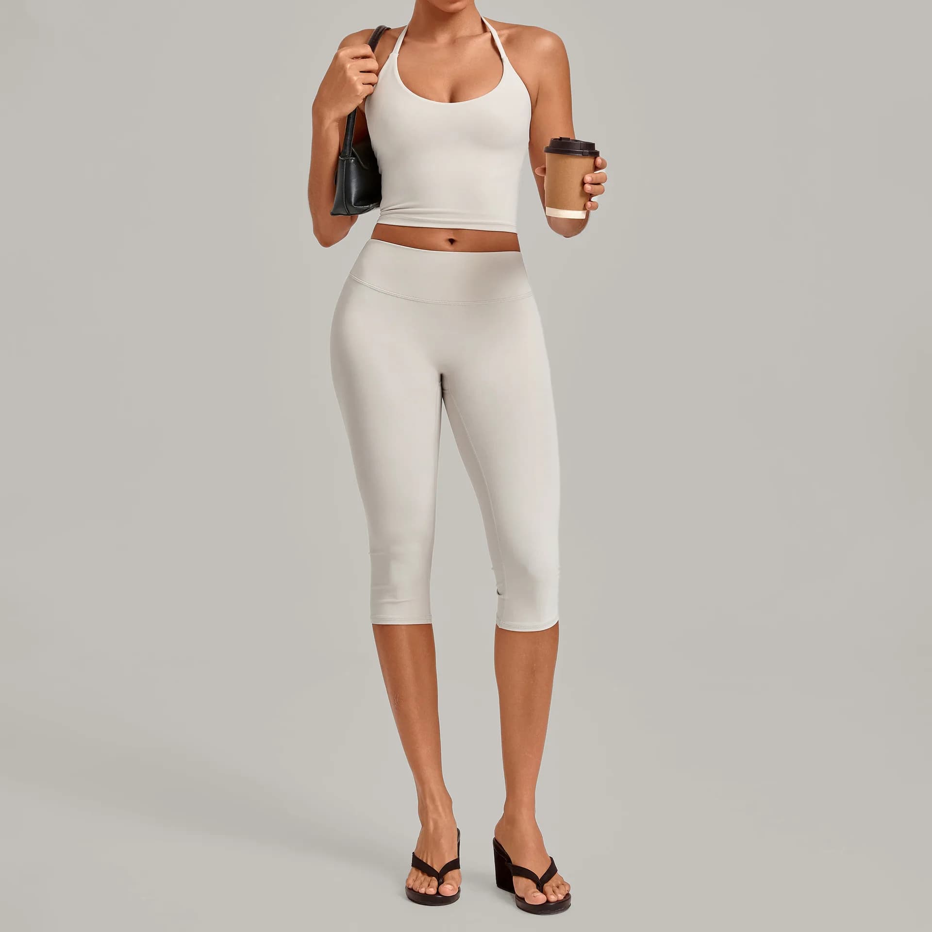 Women's High Waist Capri Yoga Set
