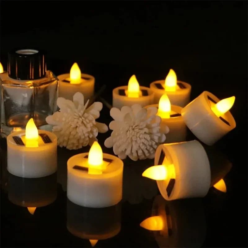 LED Solar Candle Light Outdoor Waterproof Flameless Solar Electronic Candles Night Lights For Birthday Wedding Party Decoration