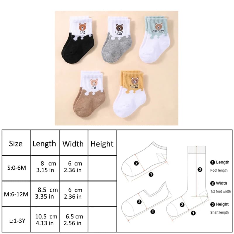 Baby Low Cut Stretch Ankle Socks 5 Pairs