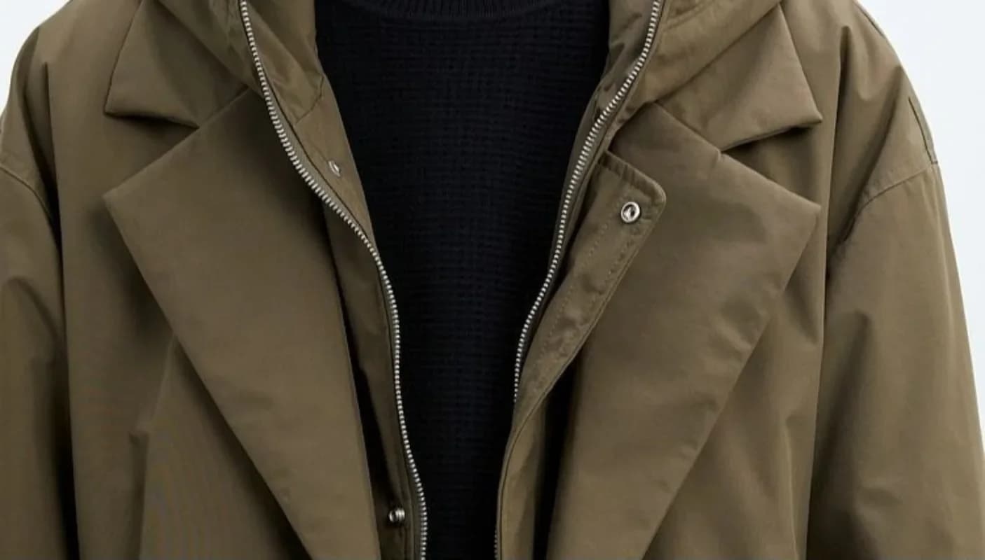 Men's Hooded Padded Trench Coat