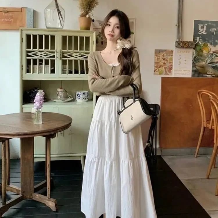 Women's Tiered Maxi Skirt Elastic Waist