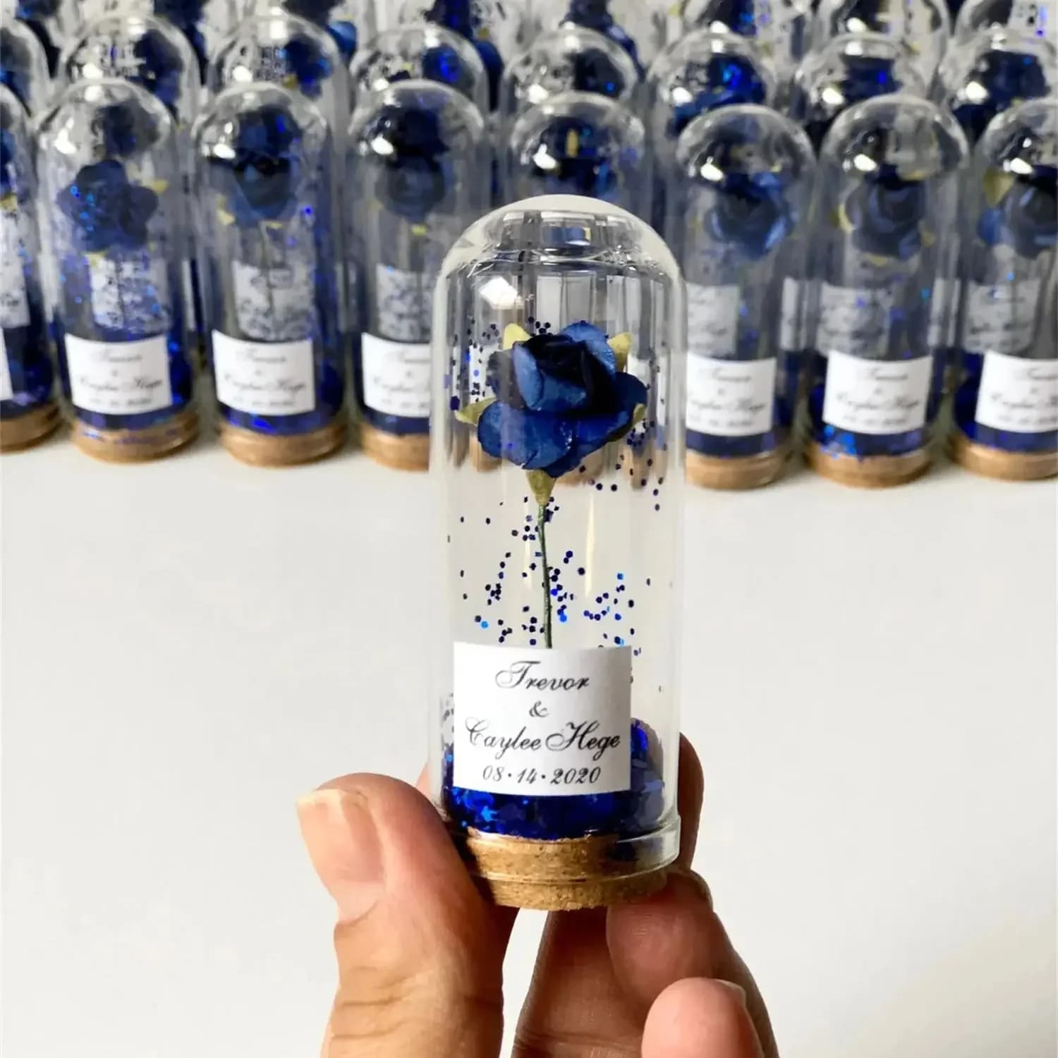 Personalized Glass Dome Rose Favors