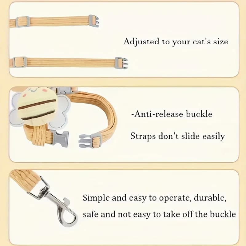Cat Harness Set with Escape-Proof Leash