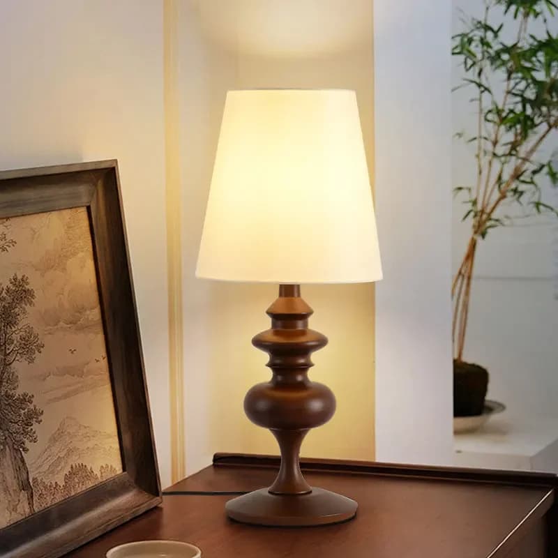 Walnut Wabi Sabi Bedside Lamp