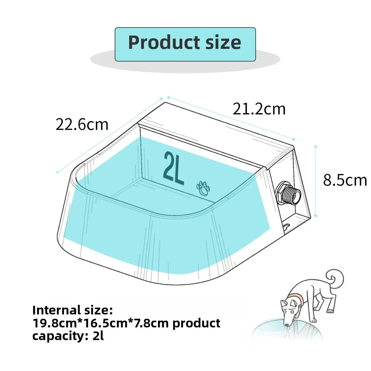 Automatic Pet Water Storage Bowl with Floating Ball