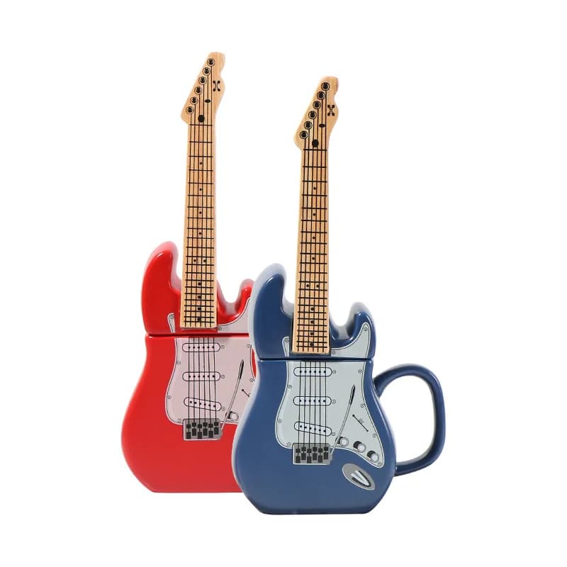 Creative Guitar Shaped Mug Coffee Shop Decorative Milk Coffee Cup Ceramic Water Cup Modern Style Home Juice Tea Cup Drink Gifts
