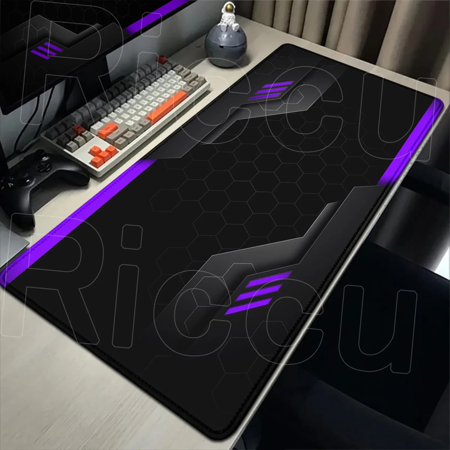 Large Gaming Desk Mouse Pad with Sci-Fi Design