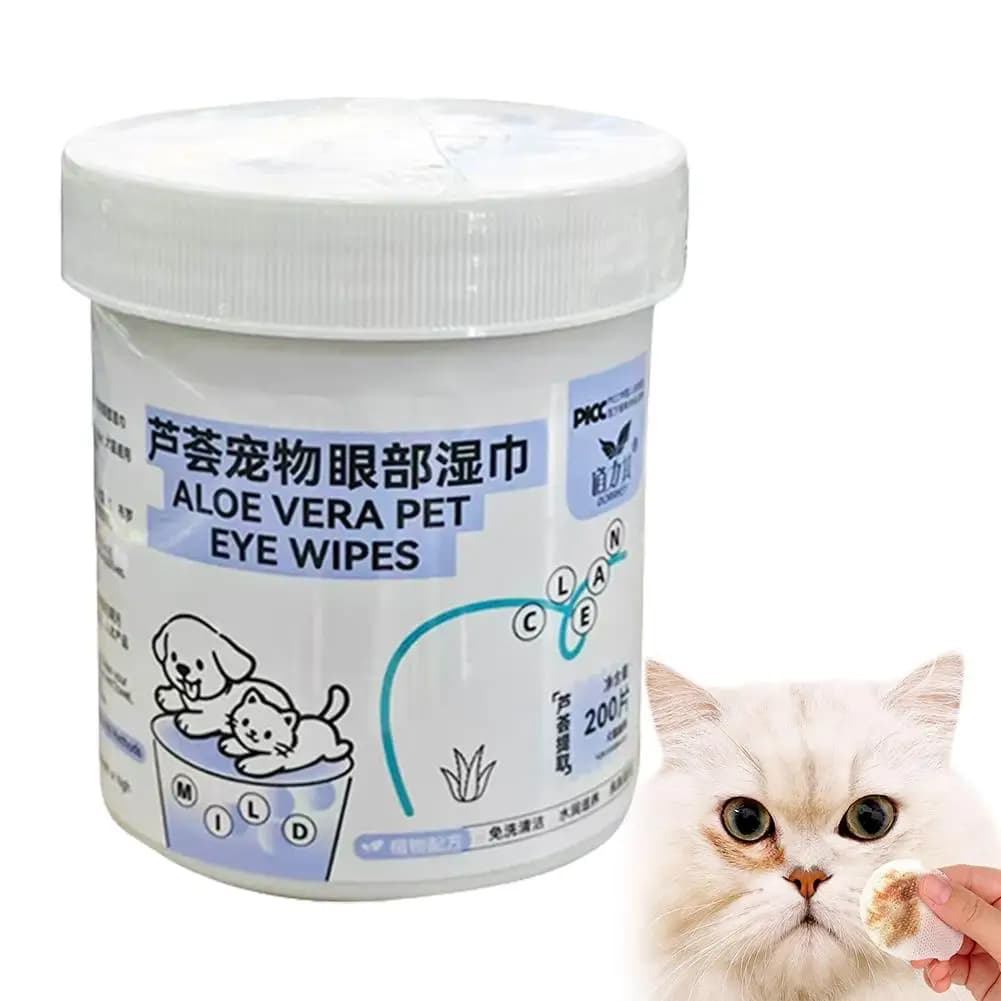 Pet Cleaning Wipes 200Pcs/Tub Non-Woven Fabric Dog Eye Wipes Tear Stain Remover EDI Water Gentle Cat Wipes For Pet Grooming
