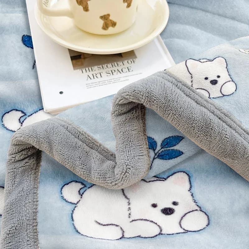 Cute Pet Print Flannel Throw Blanket