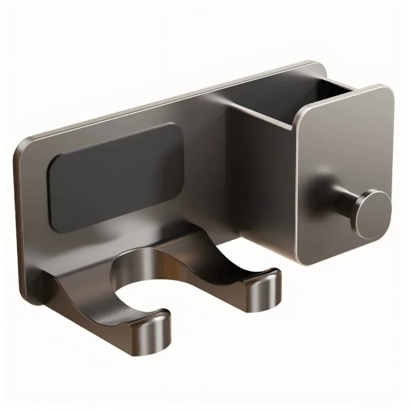 Bathroom Wall Organizer Rack, Hair Dryer Stand Equipped with Storage Box. Ideal for Placing Shaver and Toilet Supplies, Durable