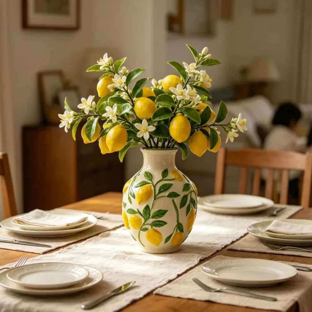 Ceramic Lemon Flower Vase Planter