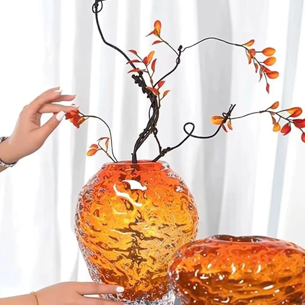 Modern Glass Vase for Flowers and Decor