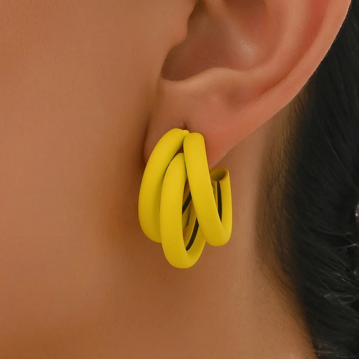Gold Circled Hoop Earring