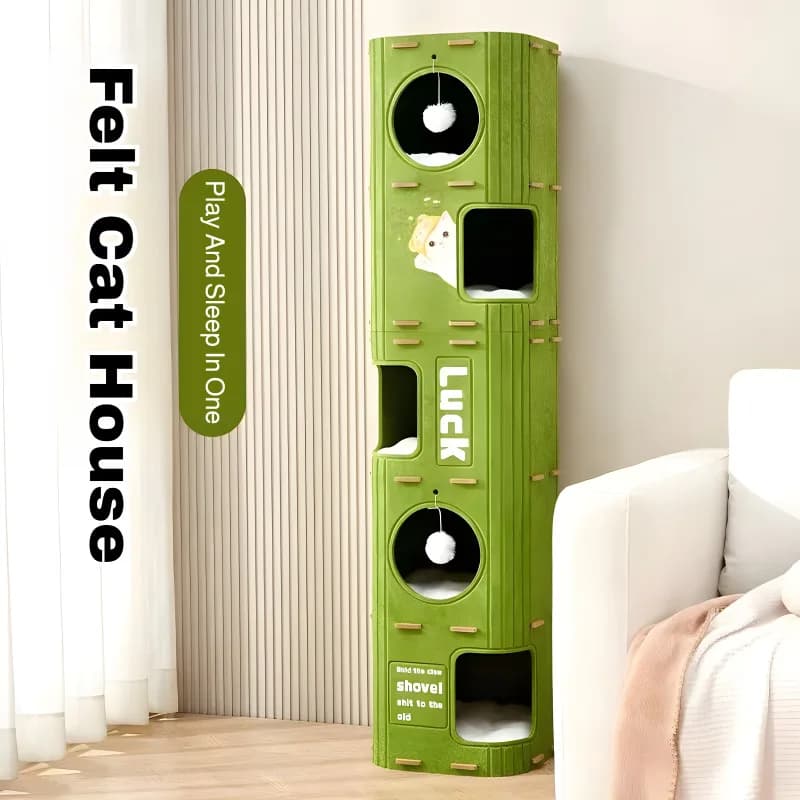 Multi-Level Cat Tree with Enclosed House