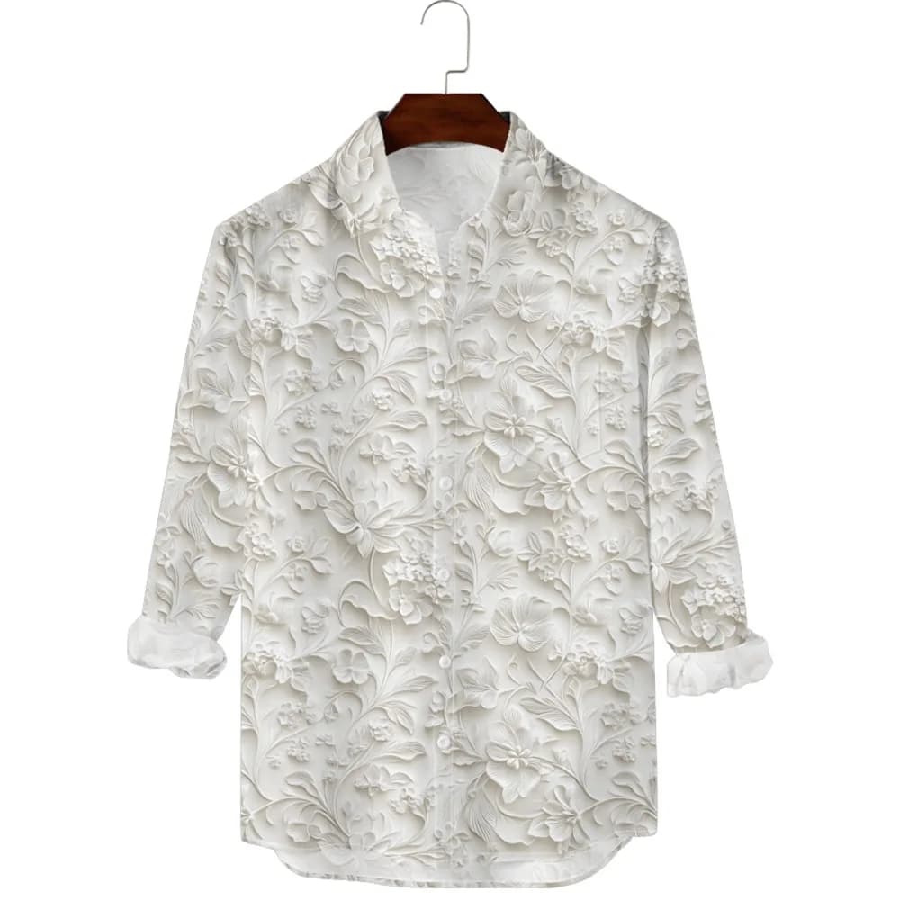 Retro Floral Hawaiian Button-Up Shirt