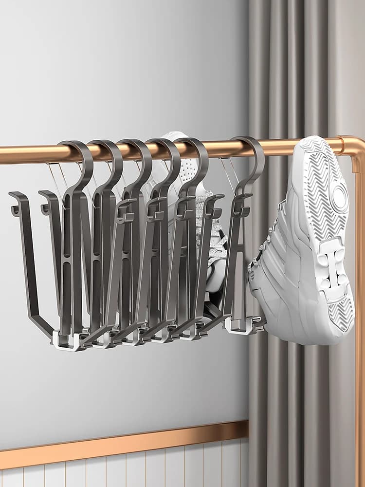 Foldable Shoe Drying Rack with Hooks