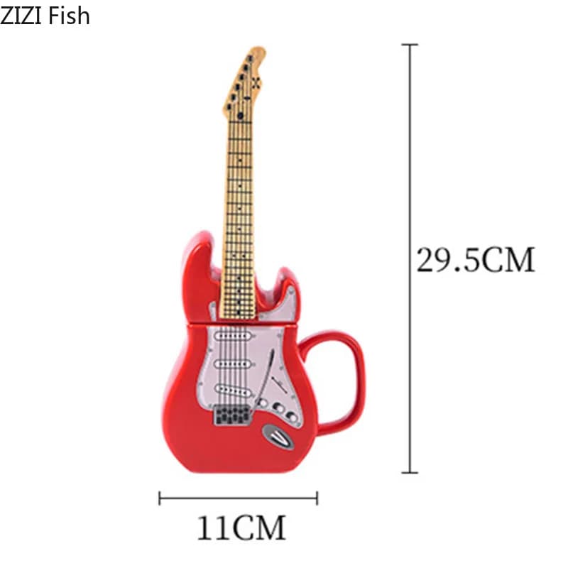 Creative Guitar Shaped Mug Coffee Shop Decorative Milk Coffee Cup Ceramic Water Cup Modern Style Home Juice Tea Cup Drink Gifts