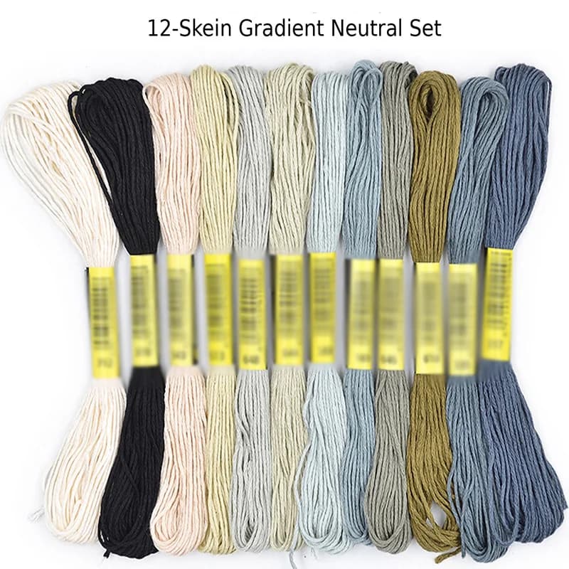 6-Strand Gradient Embroidery Thread Set