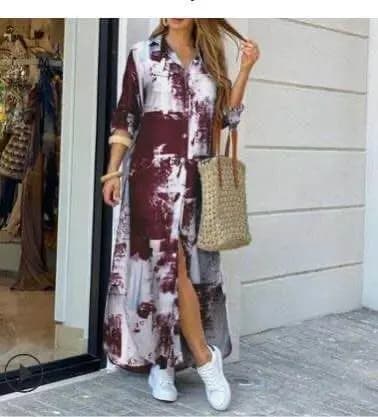 Women Dresses 2026 new fashion sexy single-breasted long dress loose lapel spring autumn women's clothing vestidoes