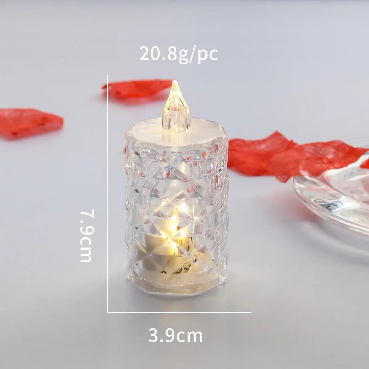 LED Crystal Candle Light 24/12PCS Flameless LED Light Candle Electronic Night Lamp Dating Party Holiday Home Wedding Decoration
