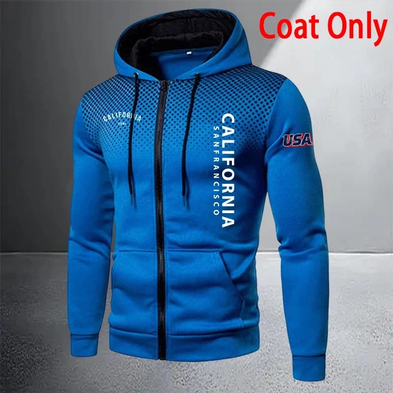 Men's Casual Zip Hooded Tracksuit