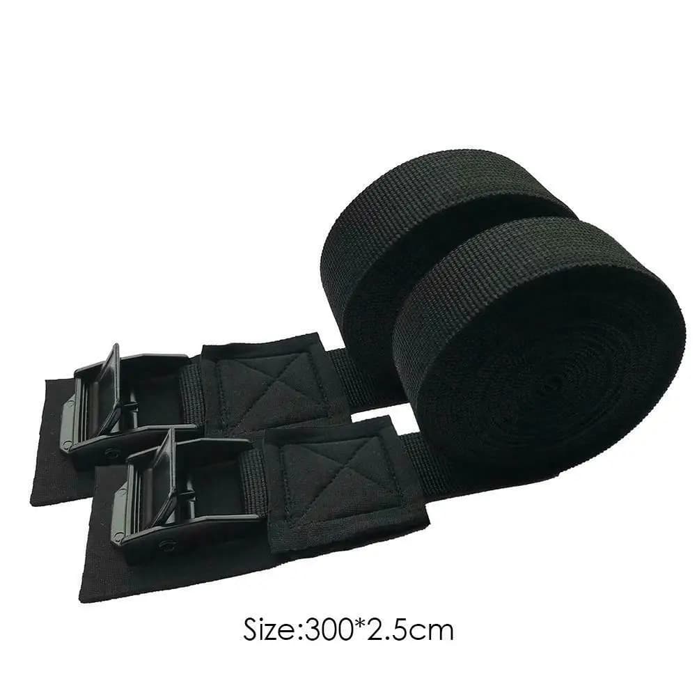 2pcs New 300cm*2.5cm Black Tie Down Strap Strong Ratchet Belt Luggage Bag Cargo Lashing With Metal Buckle Dropshipping