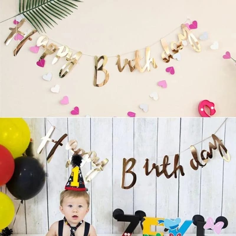 Happy Birthday Hanging Banner Garland