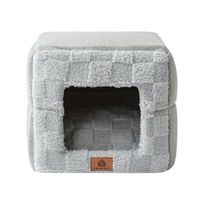Winter Cat Bed Cave Tent with Cushion