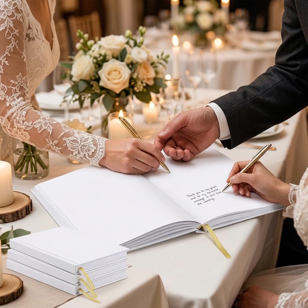 Hardcover Wedding Guest Book, 120 Pages