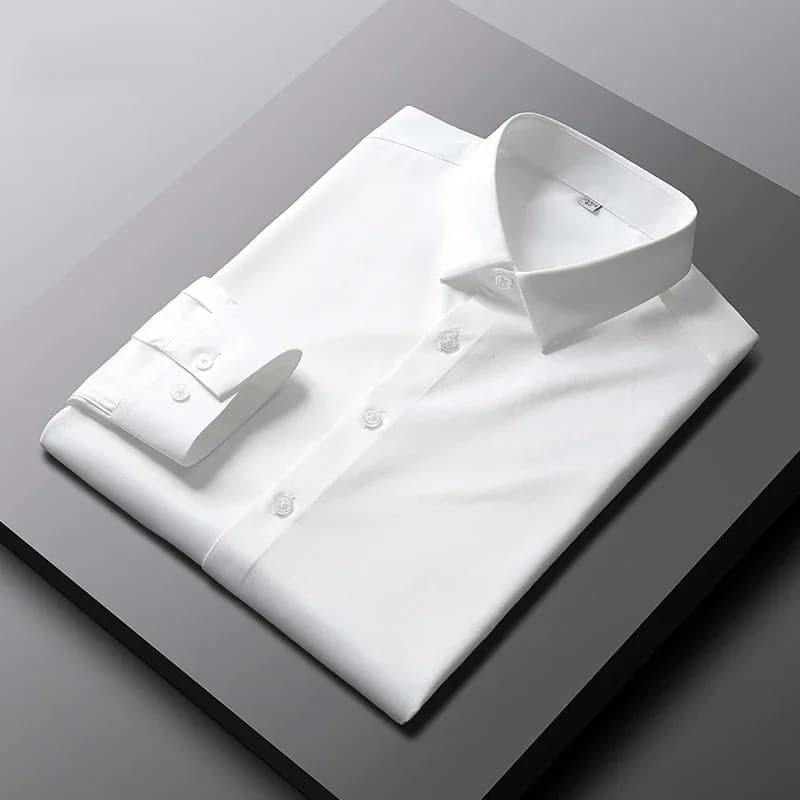 Men's Long Sleeve Wrinkle Resistant Solid Shirt