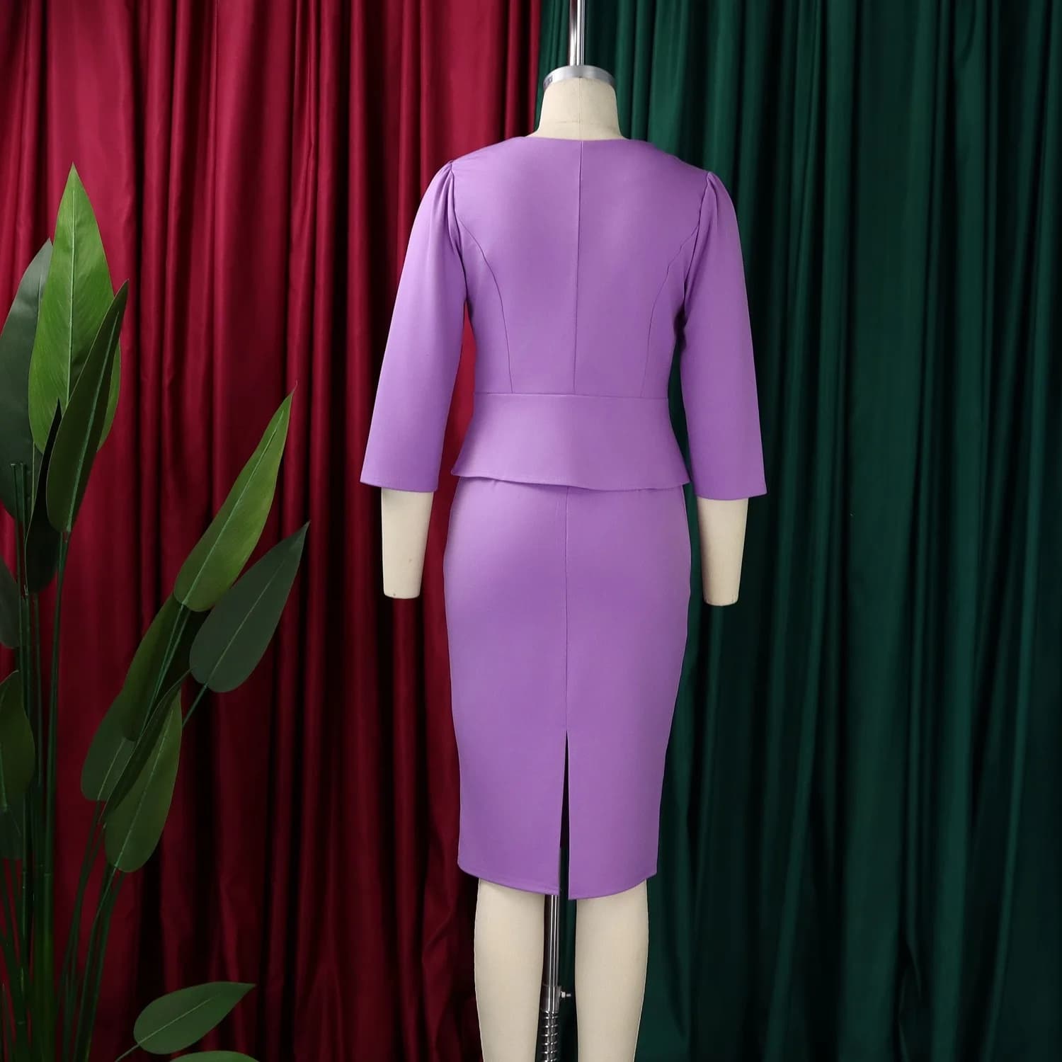 Bodycon Work Dress with Buttons