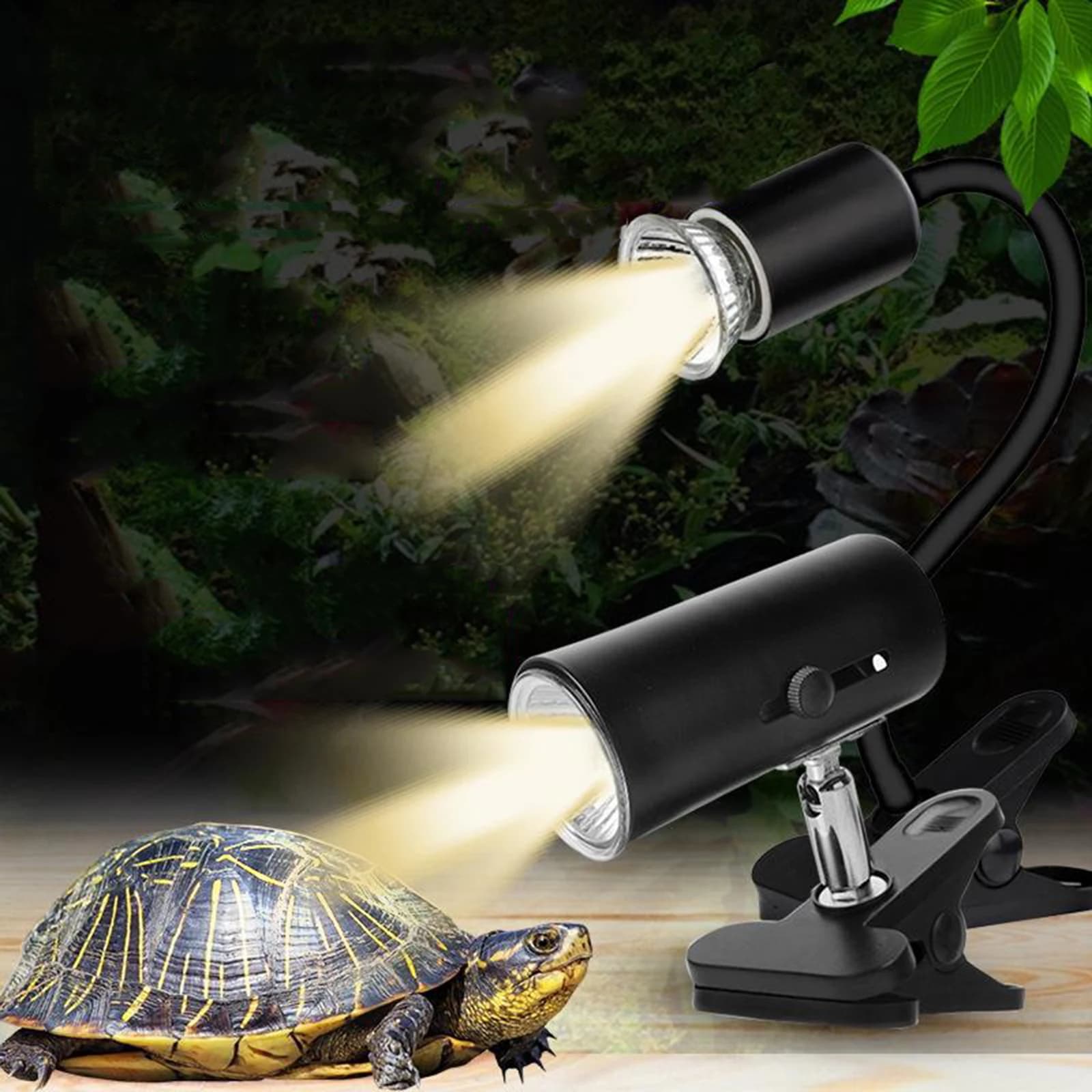 Reptile Heating Lamp with Rotatable Clip