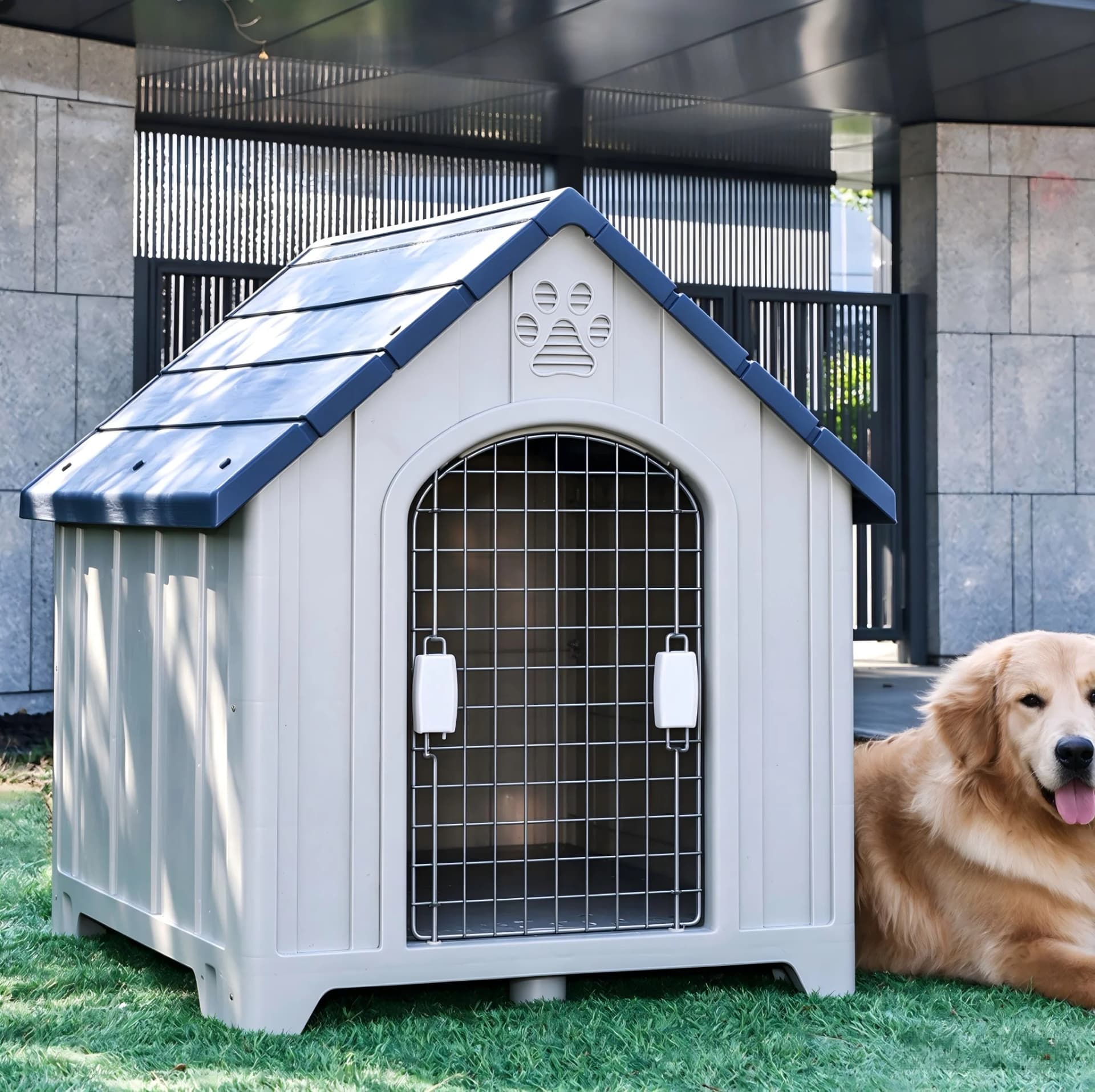 Outdoor Villa Style Dog House for Large Dogs