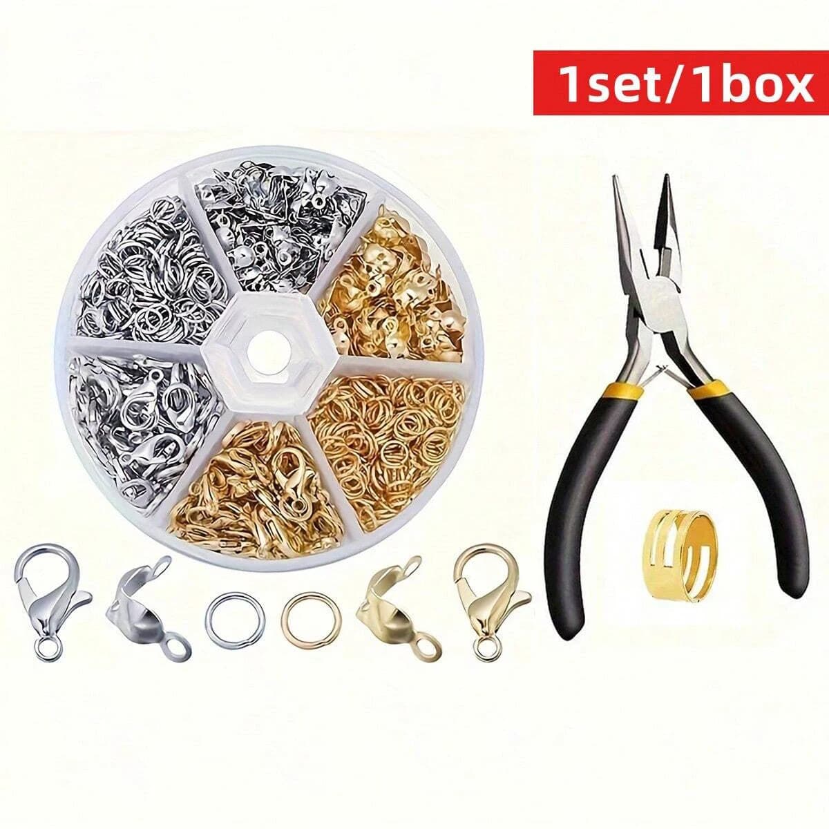 Jewelry Making Kit With Clasps, Rings & Pliers