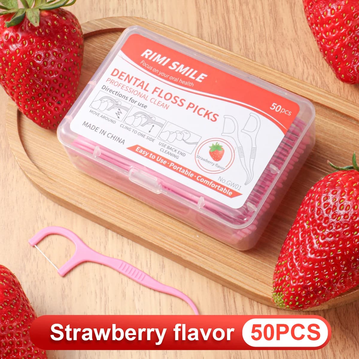 Fruit Flavored Dental Floss Sticks, 50 Count