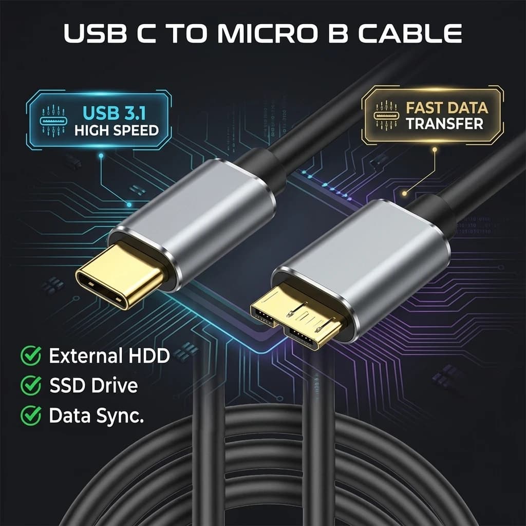 USB C to Micro B Cable USB 3.1 Gen1