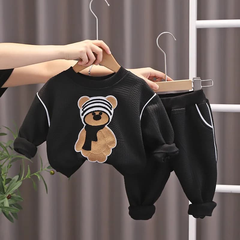 Kids Cartoon Long-Sleeve Sweater and Pants Set